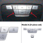 9pcs Silver Roof Reading Lamp Button Patch for Mercedes Models