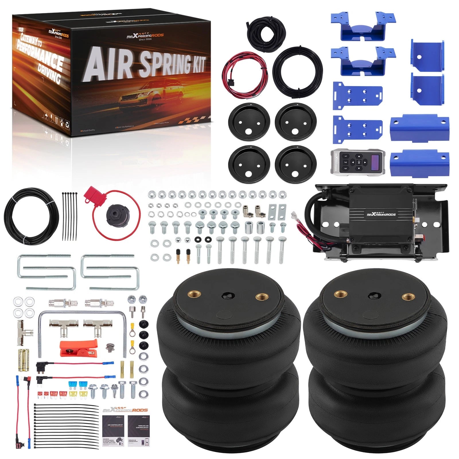 Air Suspension + Wireless Compressor Kit for GMC Chevrolet 1500 4WD (2019–2024)
