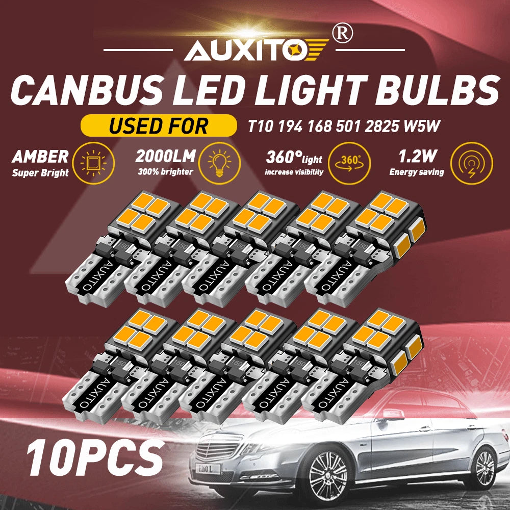 2X Yellow Amber LED Front Side Marker Light Bulbs for Various Models