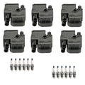 Set of 6 Ignition Coils & 12 U-Groove Spark Plugs for Mercedes Crossfire W203