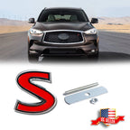 3D Metal S Car Sticker Front Grill Badge for Infiniti Q50 Q60 Q70 (2014–2021)