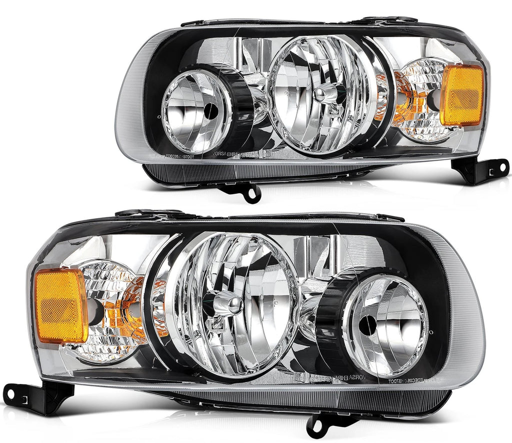Headlamp Assembly Pair for Ford Escape (2005–2007) Black Housing