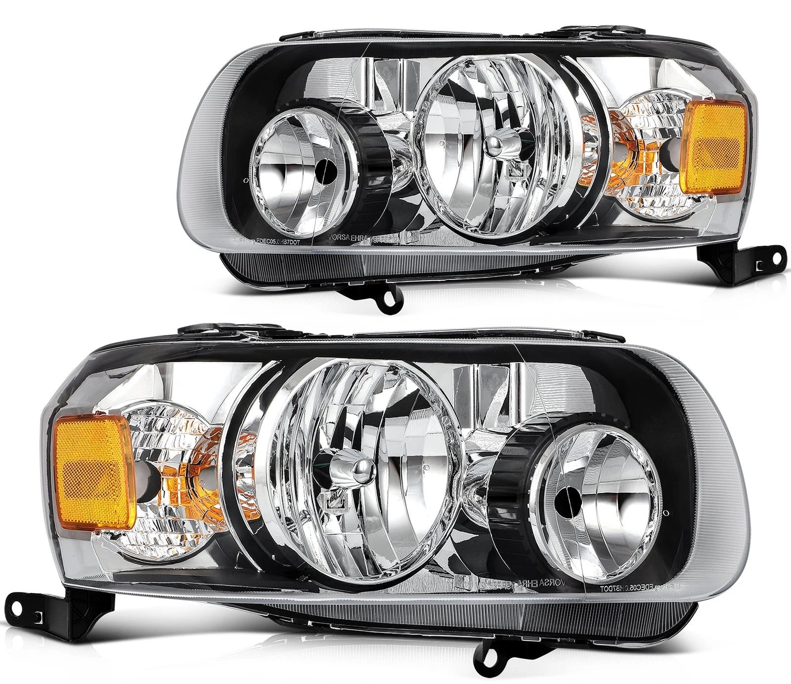 Headlamp Assembly Pair for Ford Escape (2005–2007) Black Housing
