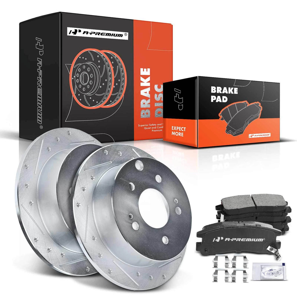 Rear Drilled Brake Rotors & Ceramic Pads for Mitsubishi Eclipse (2006–2012)