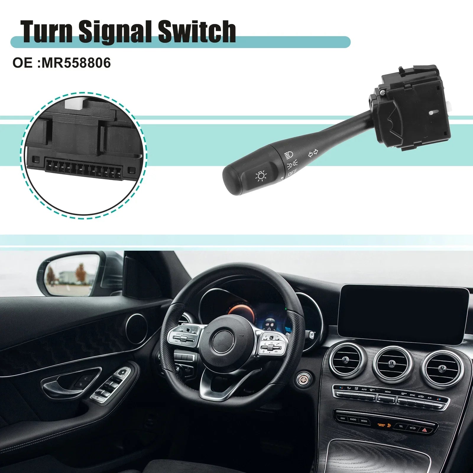 Turn Signal Switch for Chrysler Sebring, Dodge Stratus, Black (2001-2006)