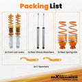 Coilover Lowering Kit for VW MK4 Golf GTI Jetta New Beetle (1998–2007)