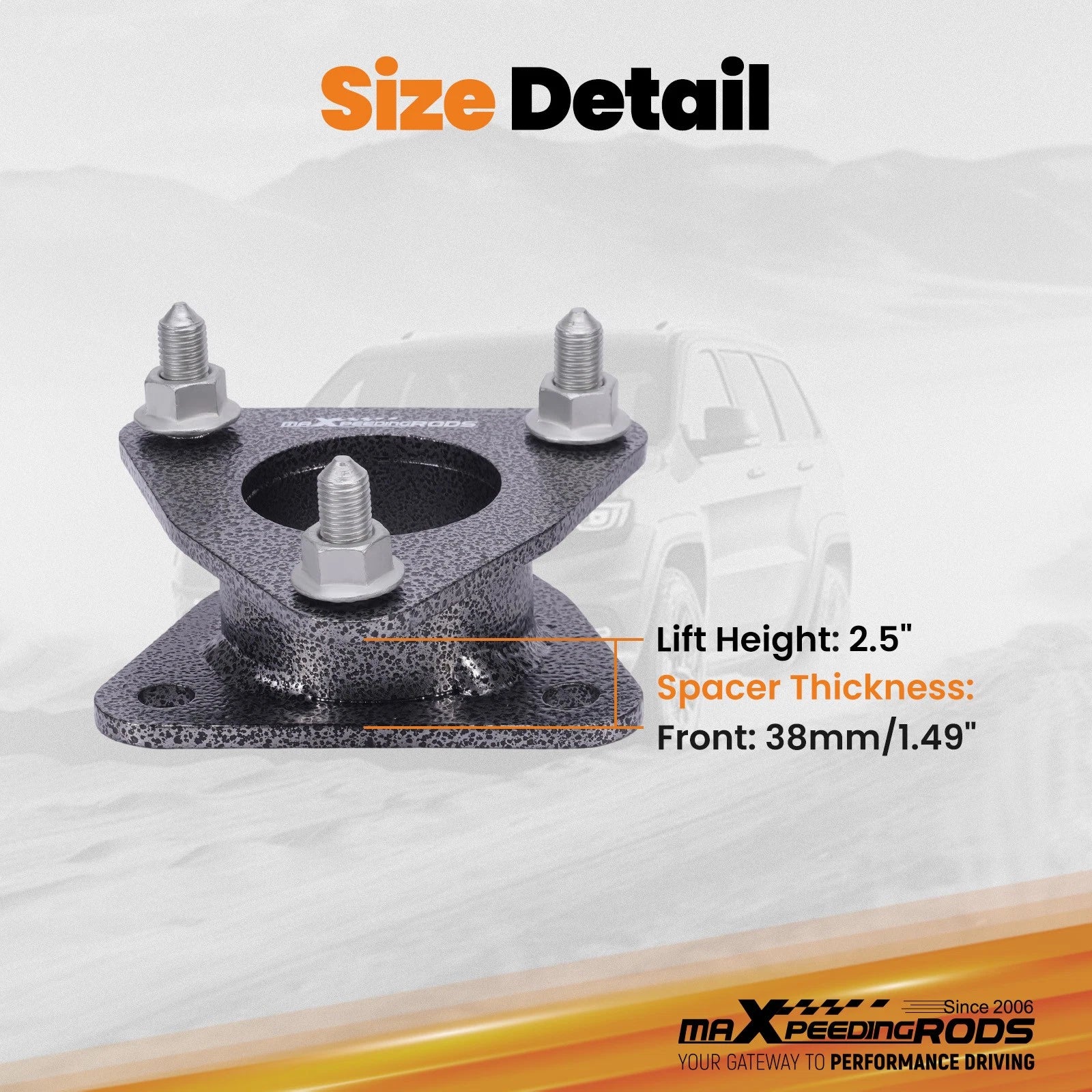 2.5" Front Spacers Lift Kit for Ram 1500 4WD (2006–2011) Steel 38mm 2PC