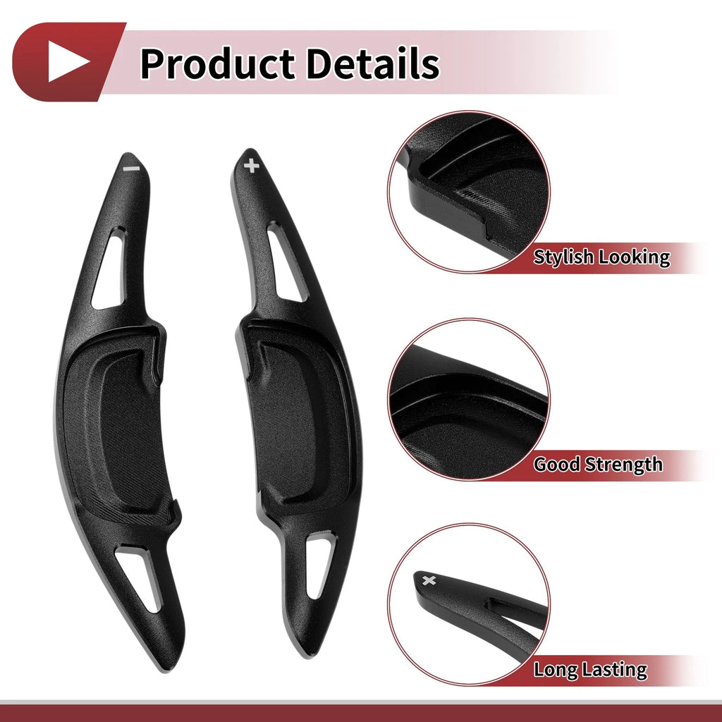 Set of 2 Black Aluminum Alloy Steering Wheel Paddles for Mazda Axela (2020–2021)
