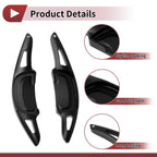 Set of 2 Black Aluminum Alloy Steering Wheel Paddles for Mazda Axela (2020–2021)