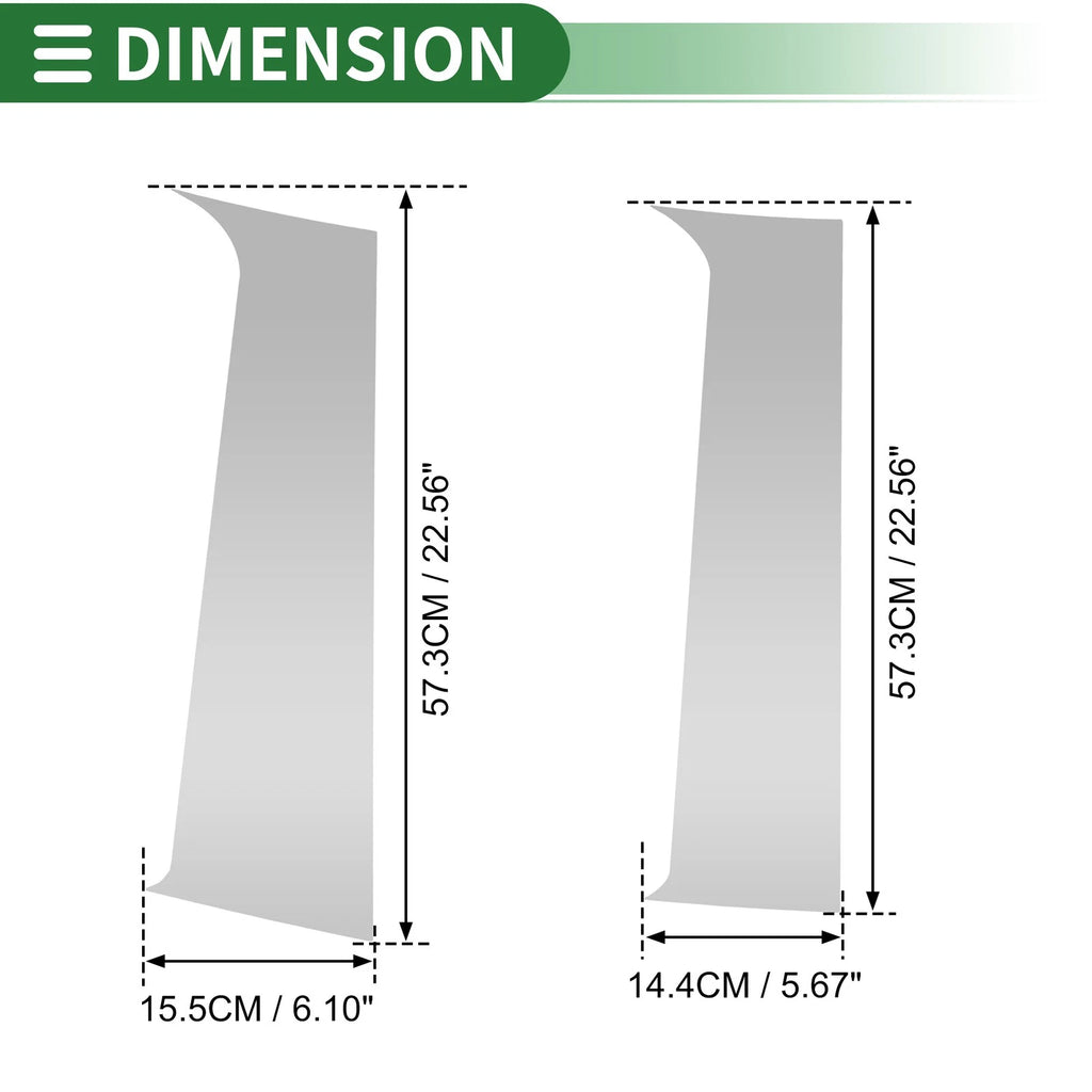 Set of 4 Door Pillar Window Trim for Ford F-250 (1999–2014) Silver Tone