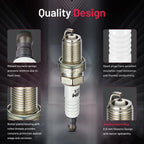 Set of 4 Iridium Spark Plugs 6962 BKR6E for Dodge Neon (1995–2005)