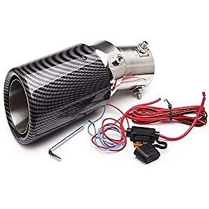 LED Muffler Tip Tail Pipe for Universal Cars - Carbon Fiber Curved