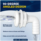 3/4" Angled Thru-Hull Fitting for Boat & Pontoon (FO4978)