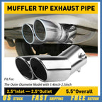 2.5" Chrome Muffler Exhaust Tip for Universal Fit 
