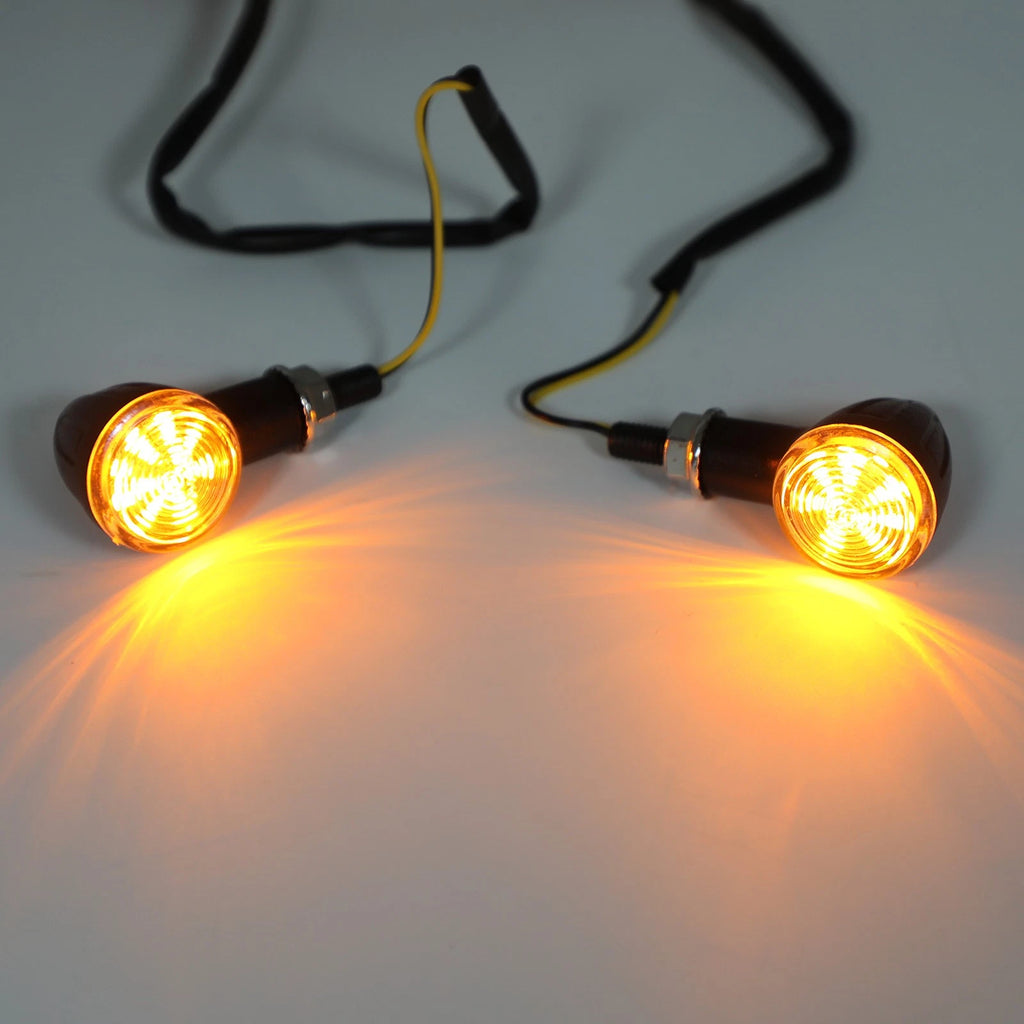 Set of 2 Bullet Turn Signal Lights for Universal Motorcycles