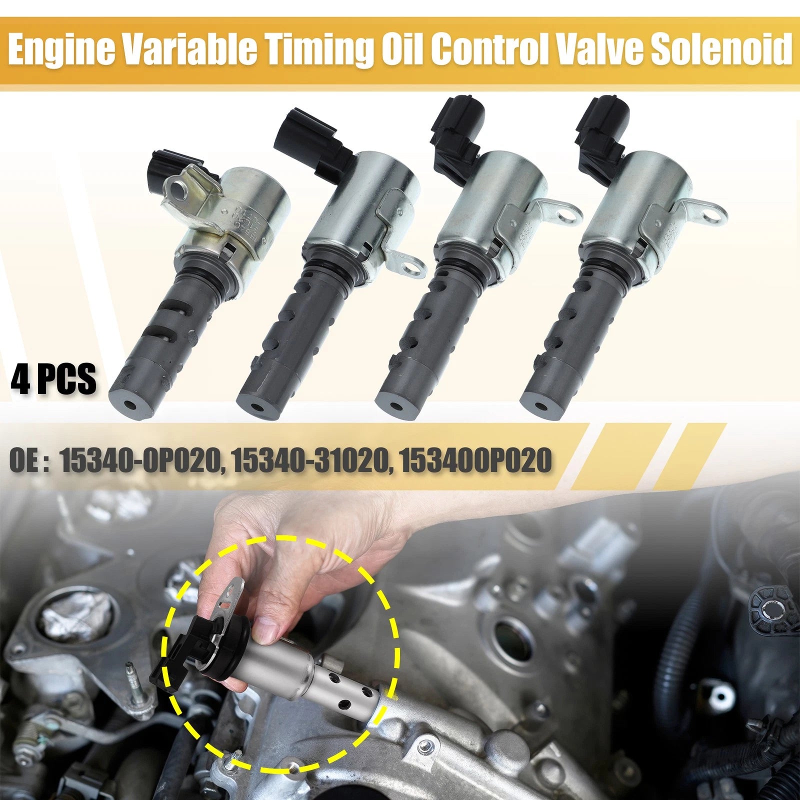 4X VVT Variable Valve Timing Solenoid for Toyota Avalon RAV4 Camry Sienna 