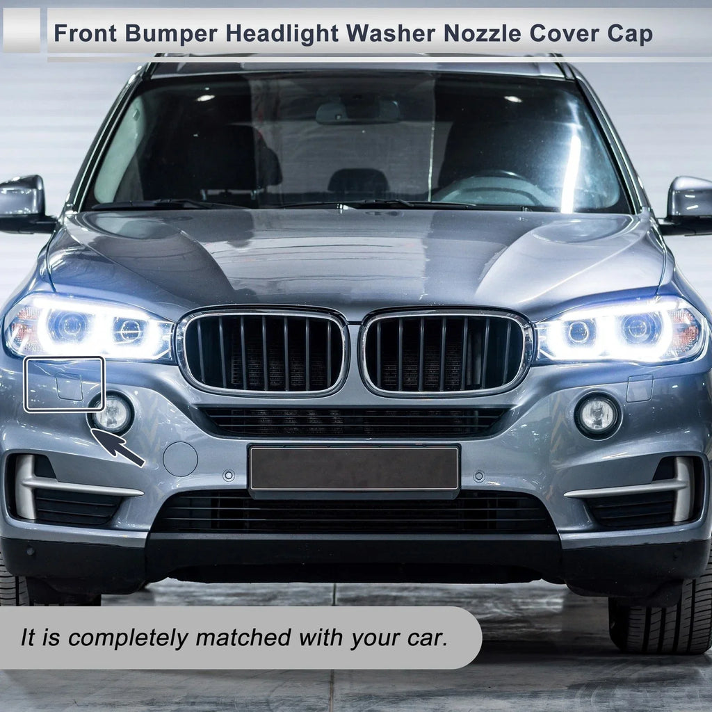 Front Right Side Bumper Headlight Washer Nozzle Cover Cap for BMW X5 White