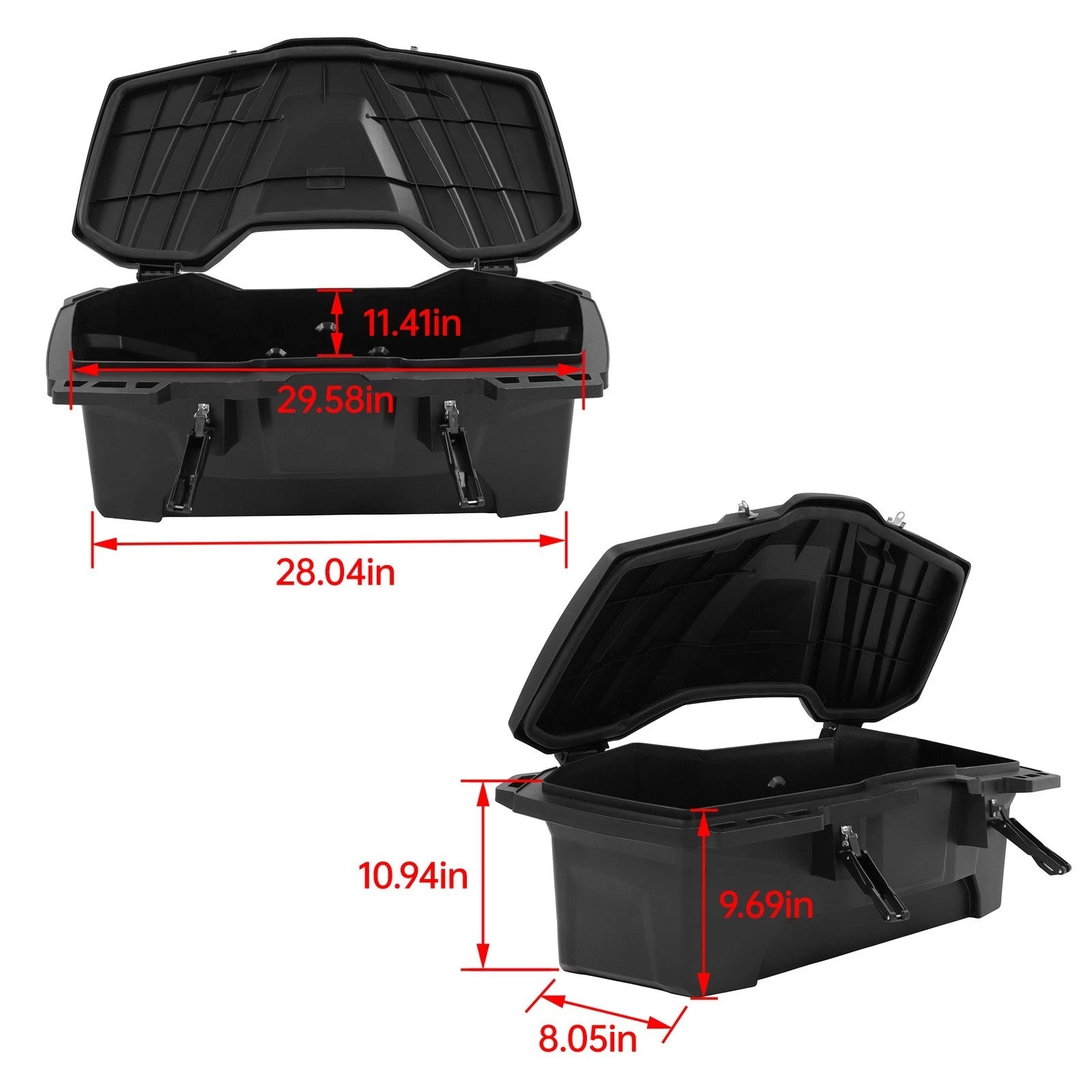 Rear Rack Storage Trunk Box for Yamaha Kawasaki Honda (0.75"-1" Tube)