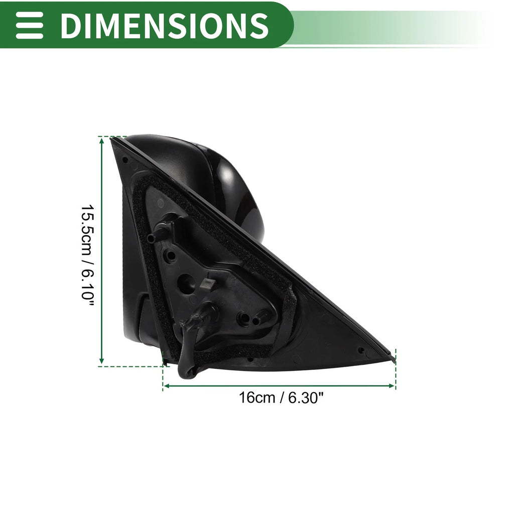 Left Side Door Mirror for Toyota Camry (2012–2014) Manual Folding Gloss Black