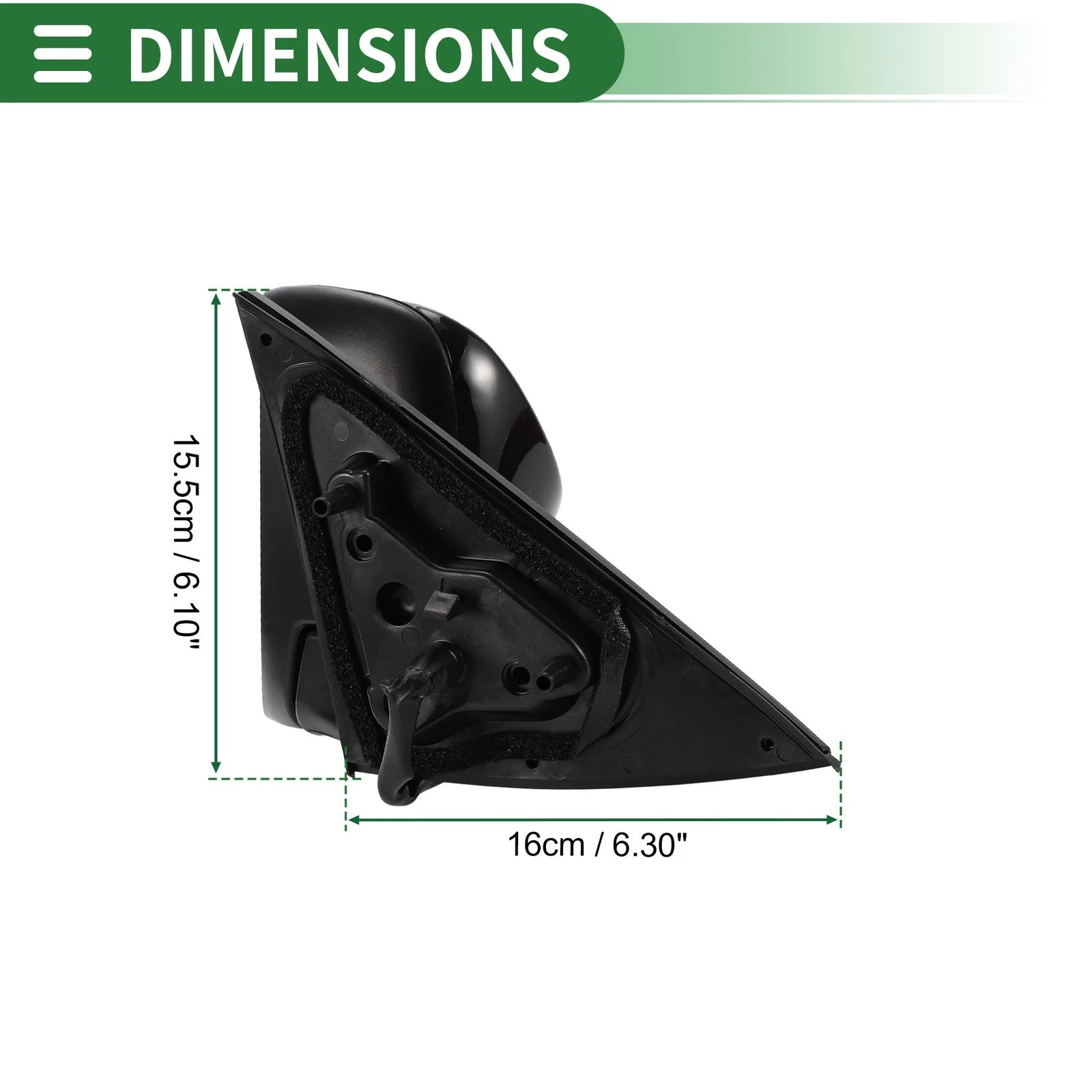 Left Side Door Mirror for Toyota Camry (2012–2014) Manual Folding Gloss Black