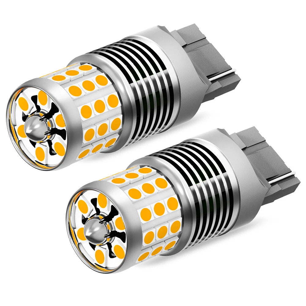 Set of 2 7440 Amber Yellow LED Turn Signal Light Bulbs for