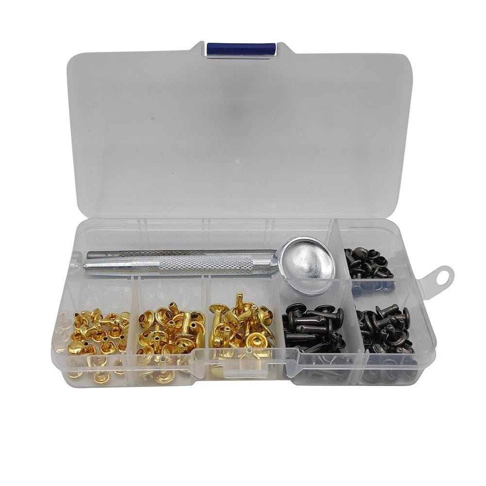 60pcs Dual Sided Rivets Set 6mm 8mm 12mm with Tool for Jeans Repair