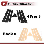 8 Pcs Door Pillar Window Trim for Audi Q5 (2018–2021) Black