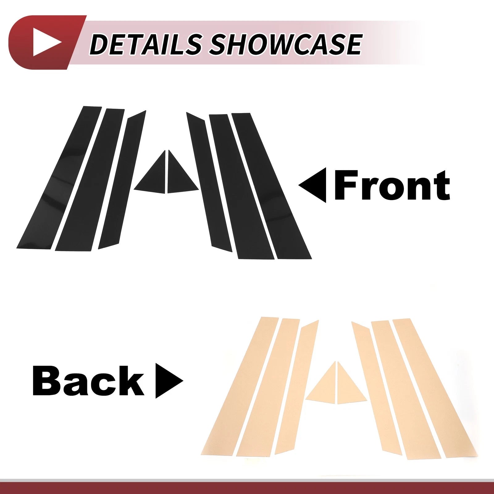 8 Pcs Door Pillar Window Trim for Audi Q5 (2018–2021) Black