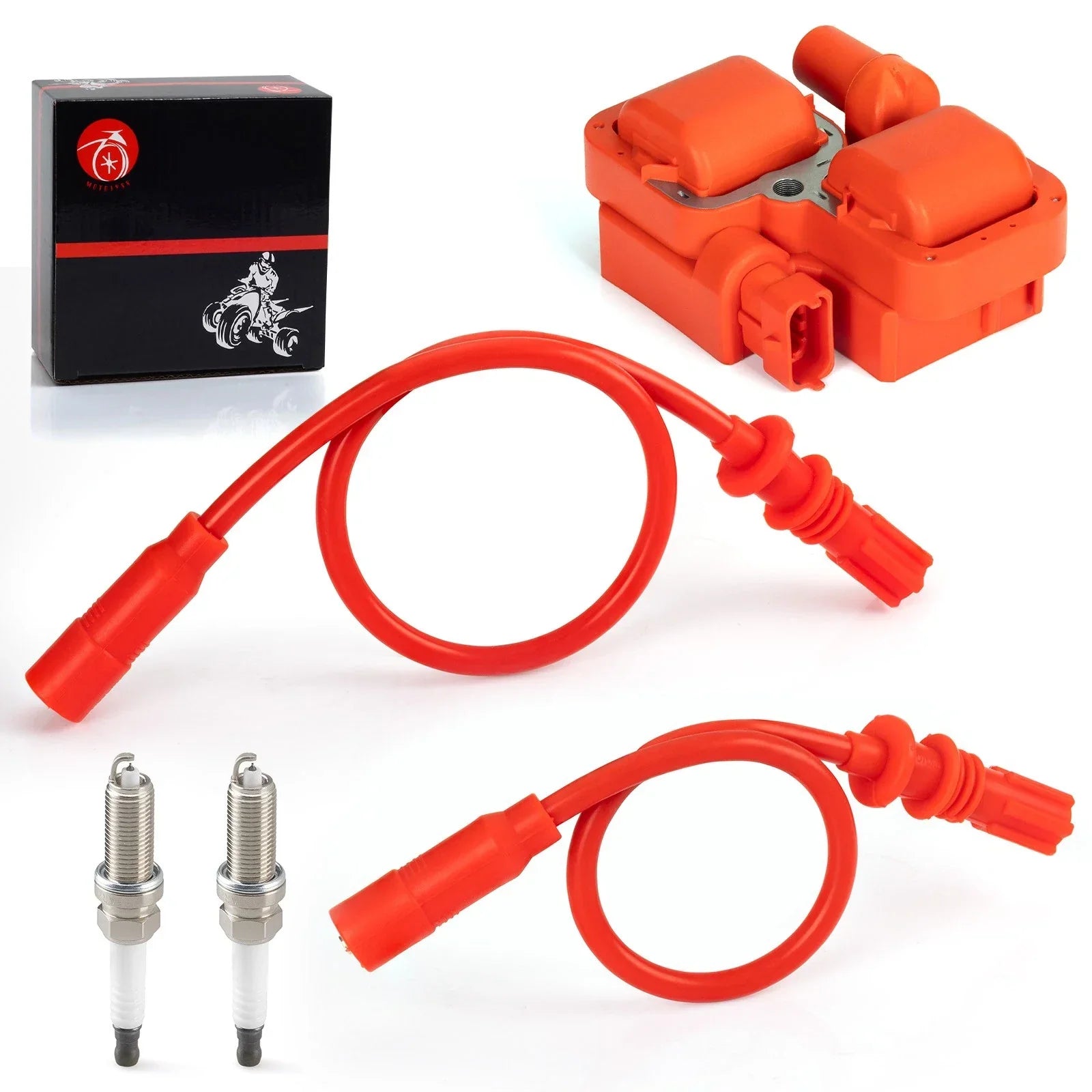 Ignition Coil and Spark Plug w/Wire Cap for Polaris Scrambler 1000 (2014–2024)