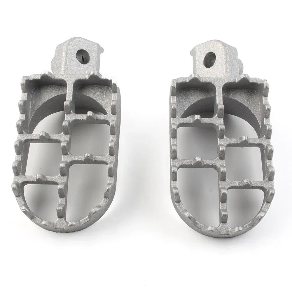 Universal Motorcycle Wide Foot Pegs for Bike Racing Silver