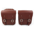 Brown Leather Side Saddle Bags for Harley Sportster XL883/1200 (2004-2023)
