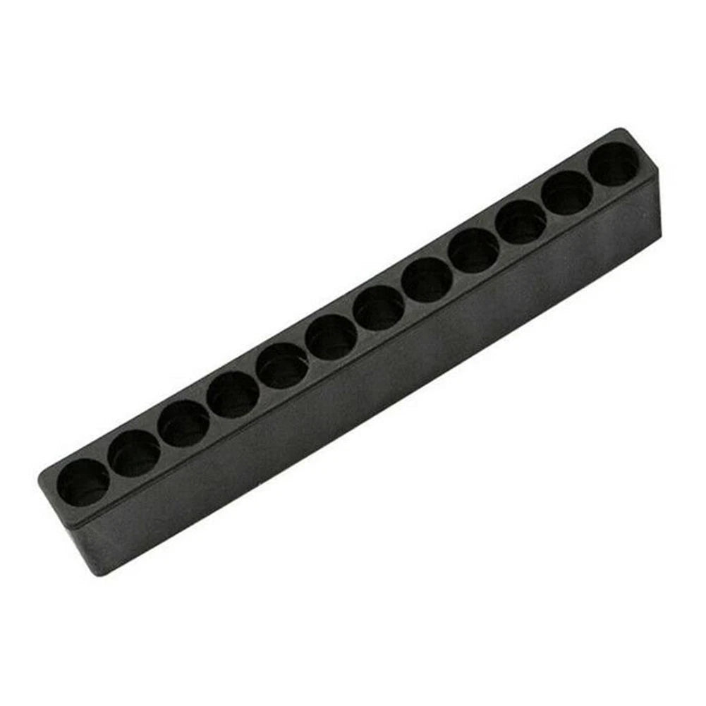 Set of 4 Bit Holders for Screwdrivers 1/4 Hex Shank 12 Hole Storage