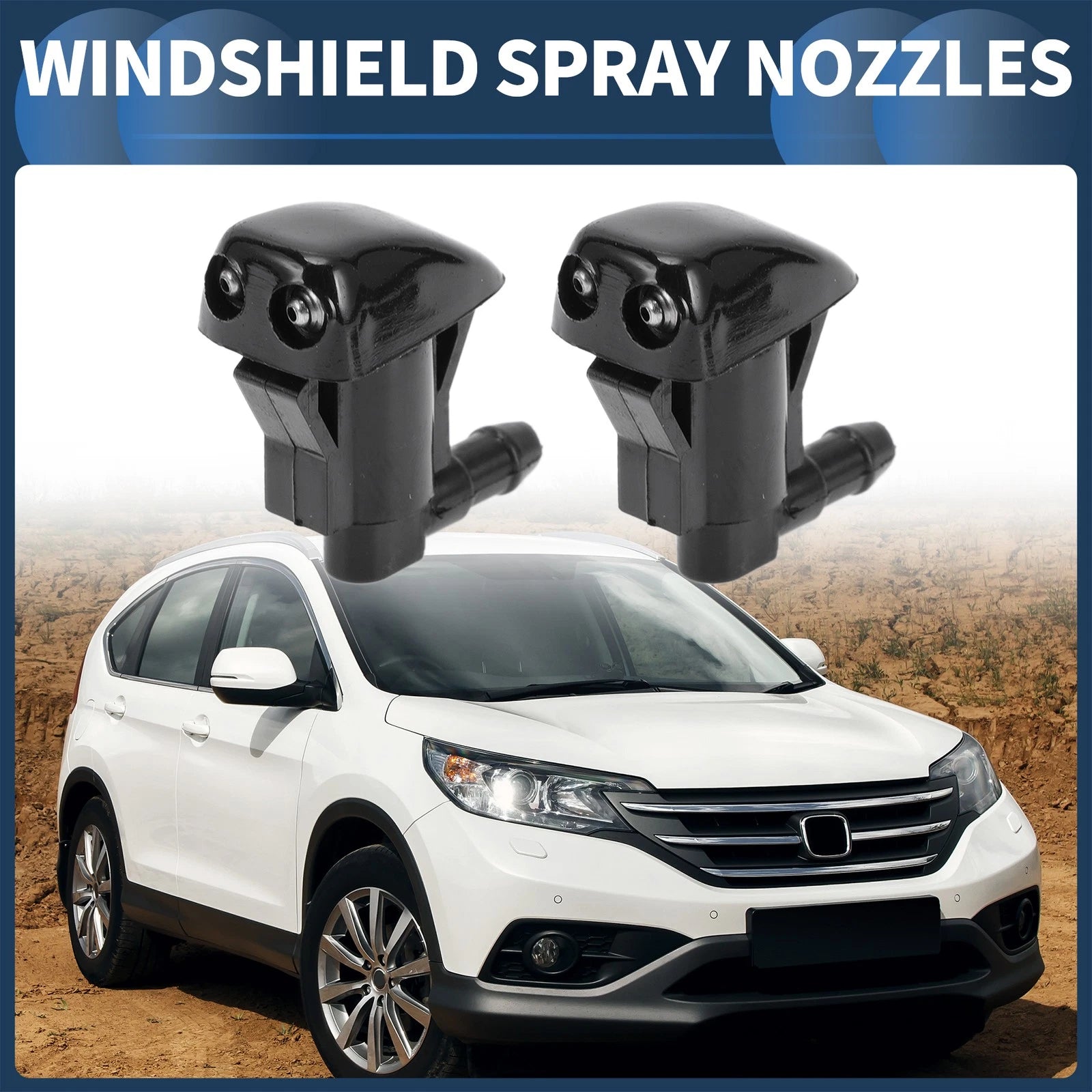 Set of 2 Front Windshield Washer Nozzles No. 55372143AB for Jeep Grand Cherokee (2011–2021)