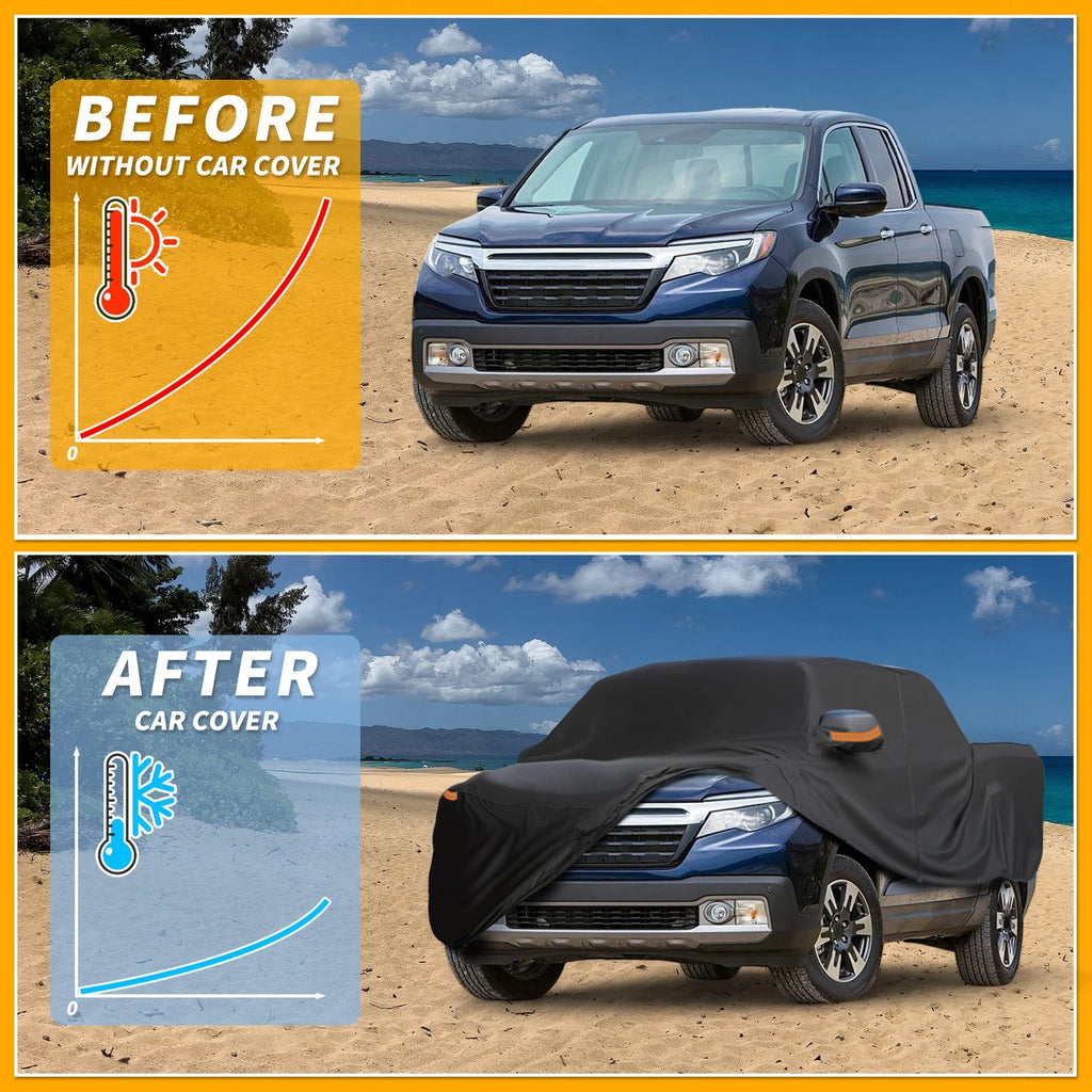 Waterproof Car Cover for Honda Ridgeline (2006–2023) 190T-PU with Zipper