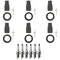 Set of 6 NGK V-Power Spark Plugs & Coil Boots for Kia Amanti (2007–2009)