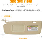 Set of 2 Sun Visors for Hyundai Elantra (2011–2015) Beige Right + Left