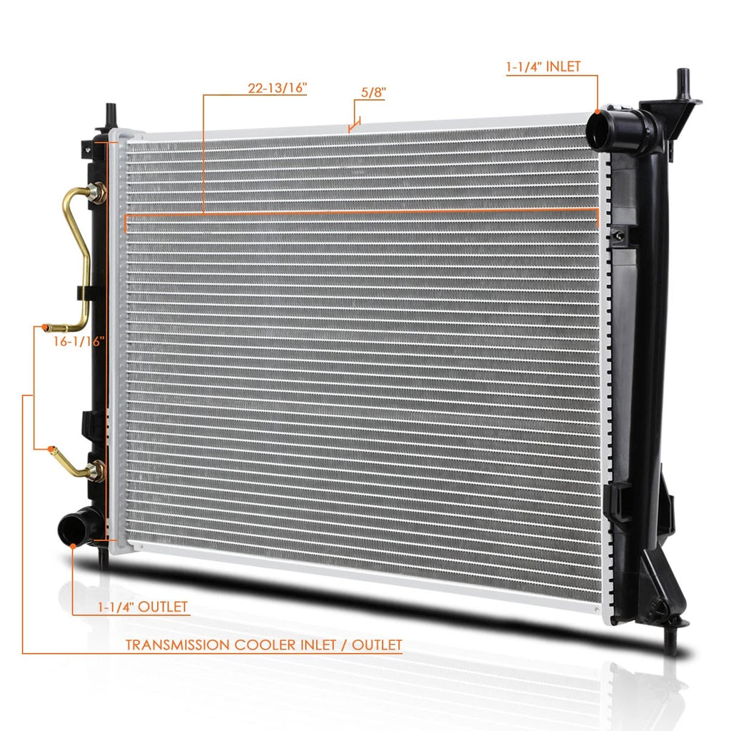 OE Aluminum Core Radiator for Kia Soul 2.0L (2010–2011) DPI-13134