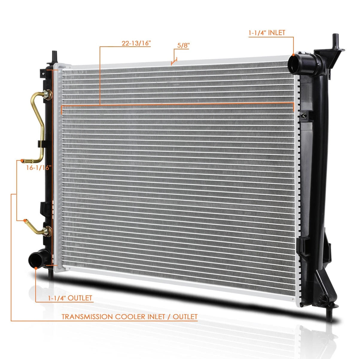OE Aluminum Core Radiator for Kia Soul 2.0L (2010–2011) DPI-13134