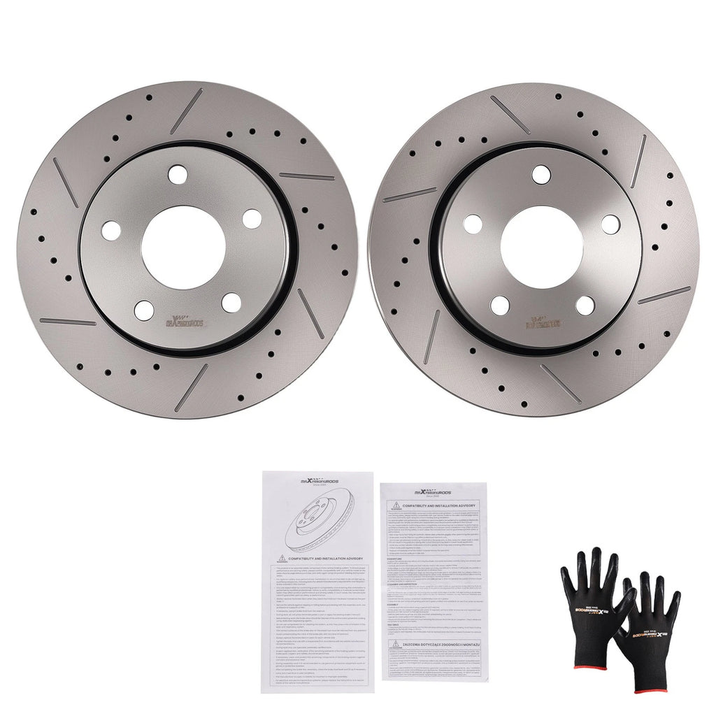 Front Vented Brake Rotors Set of 2 for Jeep Wrangler (2007–2018)