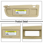 Left Driver Sun Visor for Honda Civic (2006–2008) Pearl Ivory Tan