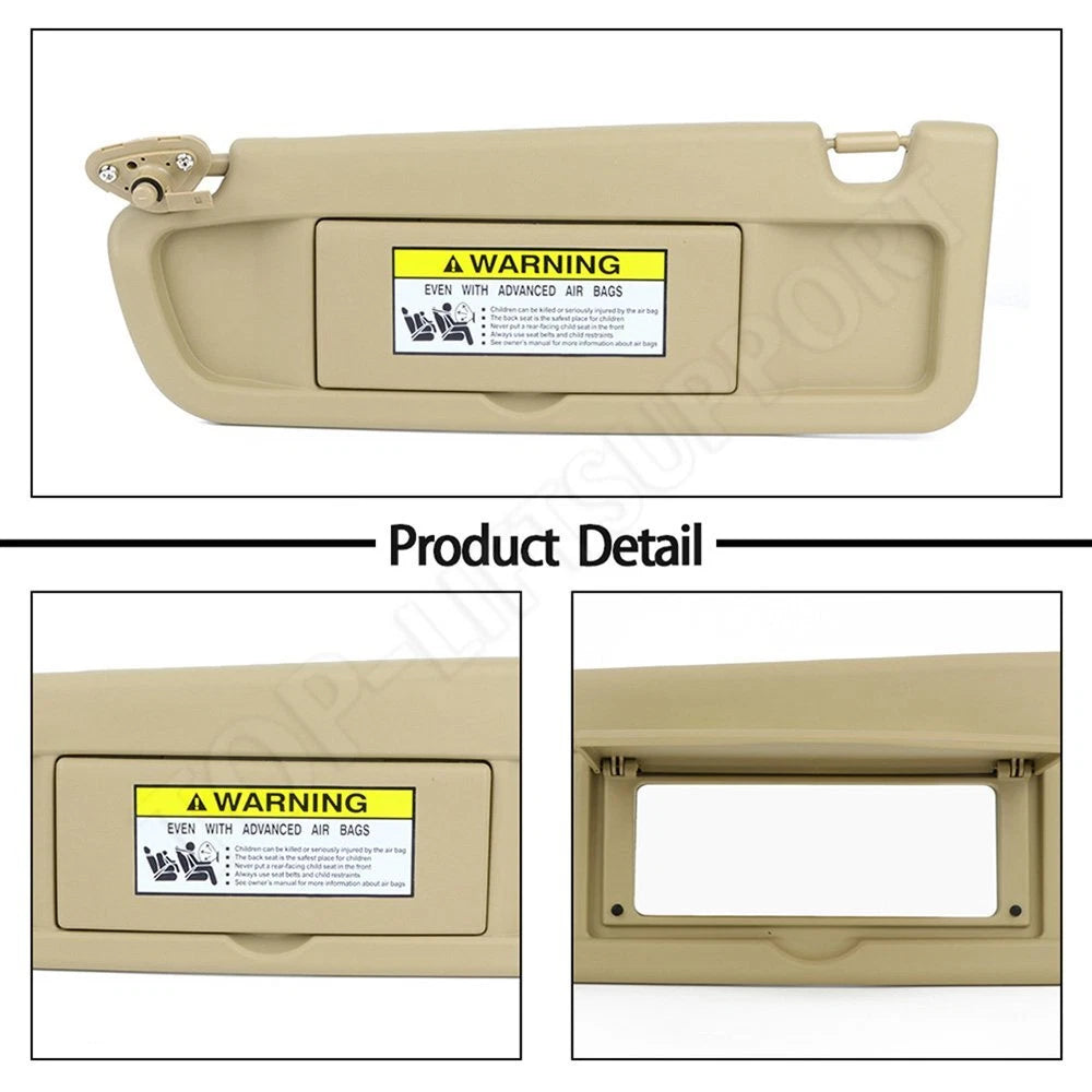 Left Driver Sun Visor for Honda Civic (2006–2008) Pearl Ivory Tan