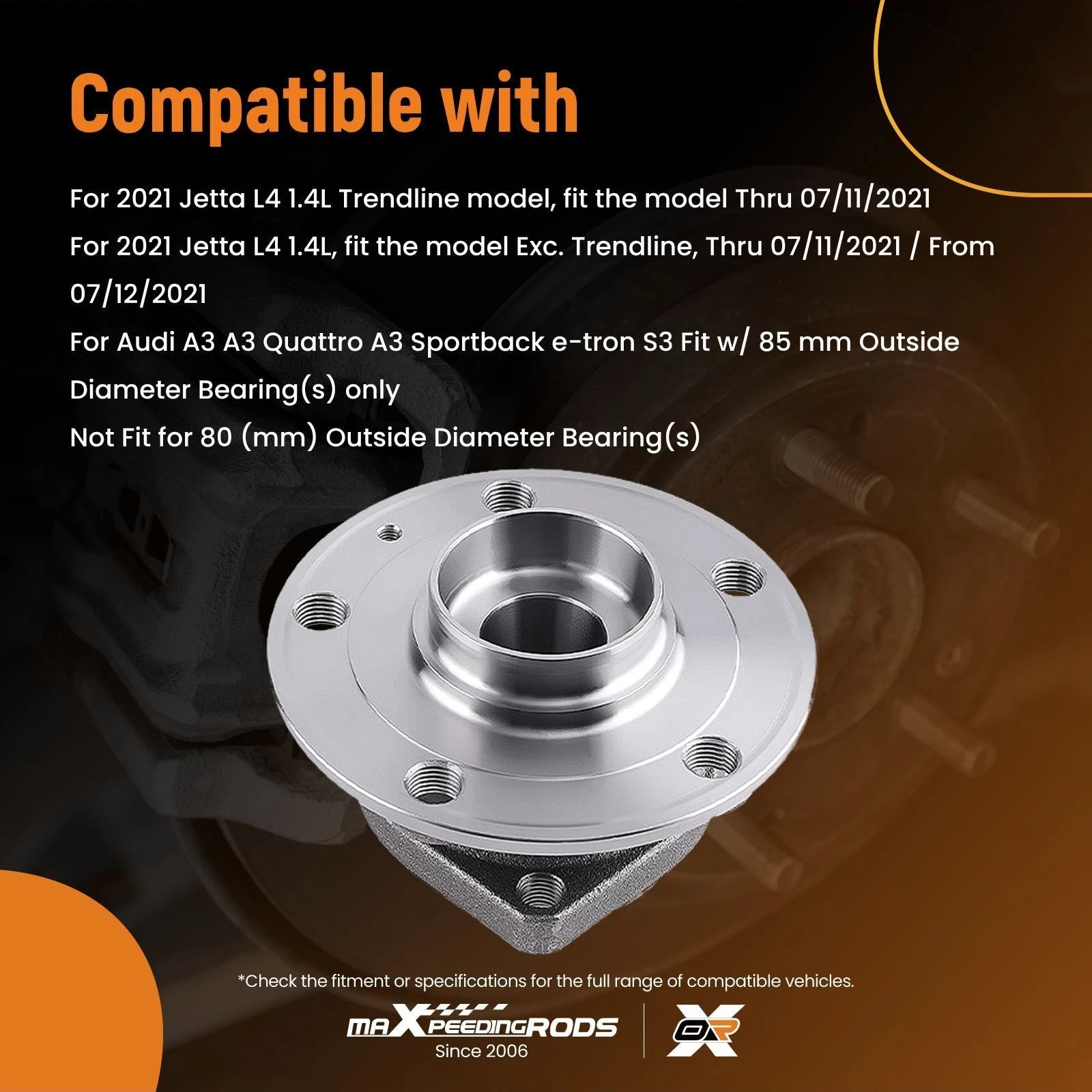 Wheel Hub Assembly Front for Audi TT Quattro VW Tiguan (2016–2023)