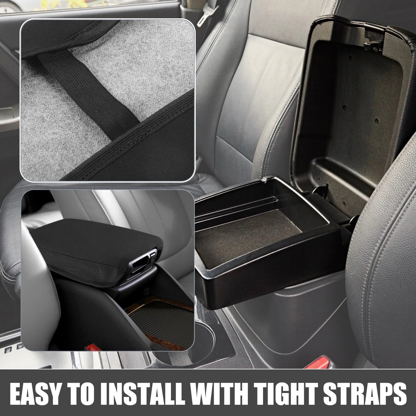 Center Console Armrest Cover for Nissan Sentra (2013–2019) Black