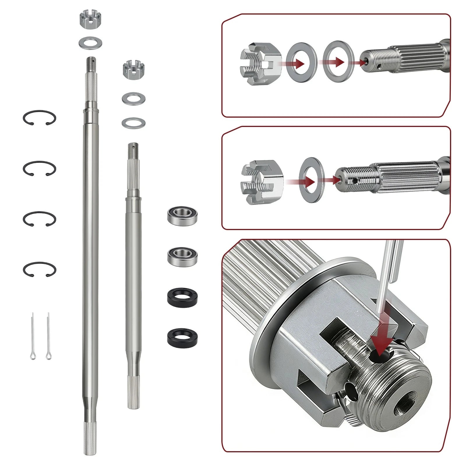 Rear Axle Shaft Set for EZGO RXV Electric Golf Cart (2008–Present)