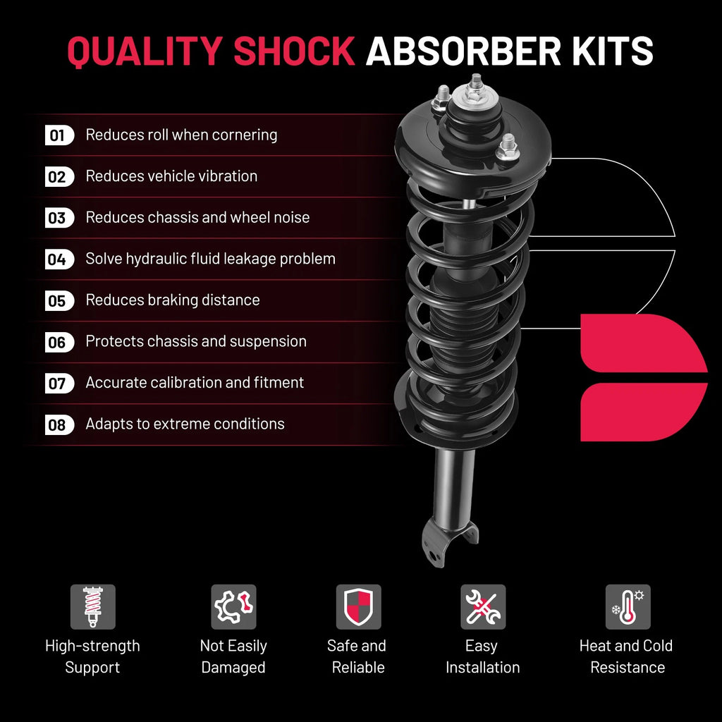 Front and Rear Complete Struts and Shocks for 2013-2017 Honda Accord (4 Piece)