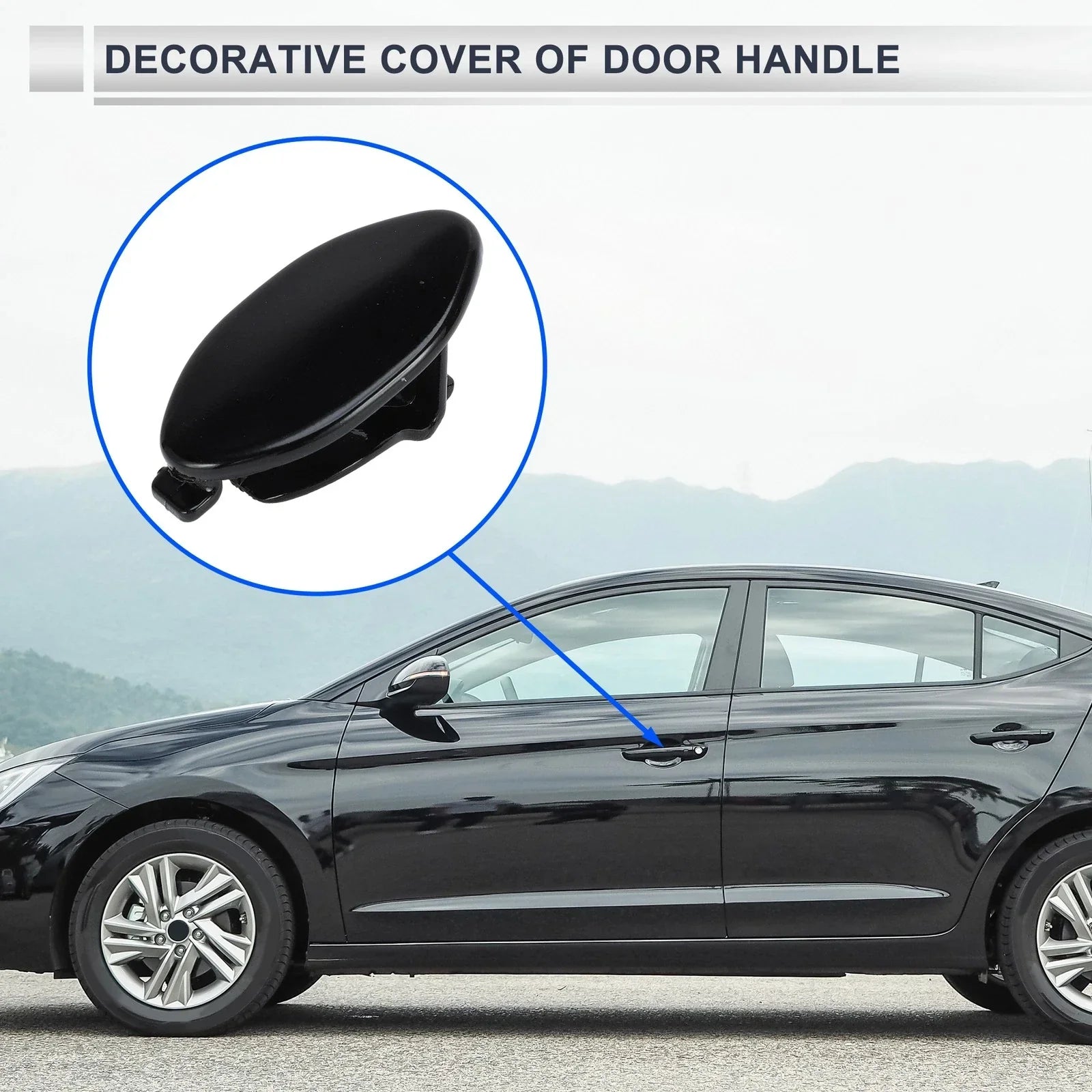 Front Left Door Knob Cover for BMW 5-Series G30/G38 (2018-2023) Black