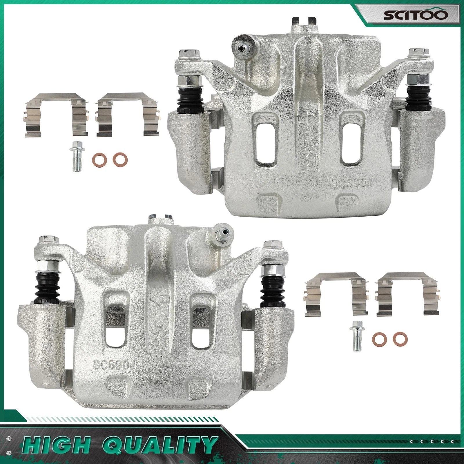 Front Pair Brake Calipers for Infiniti M37 AWD (2011–2013) w/ Bracket