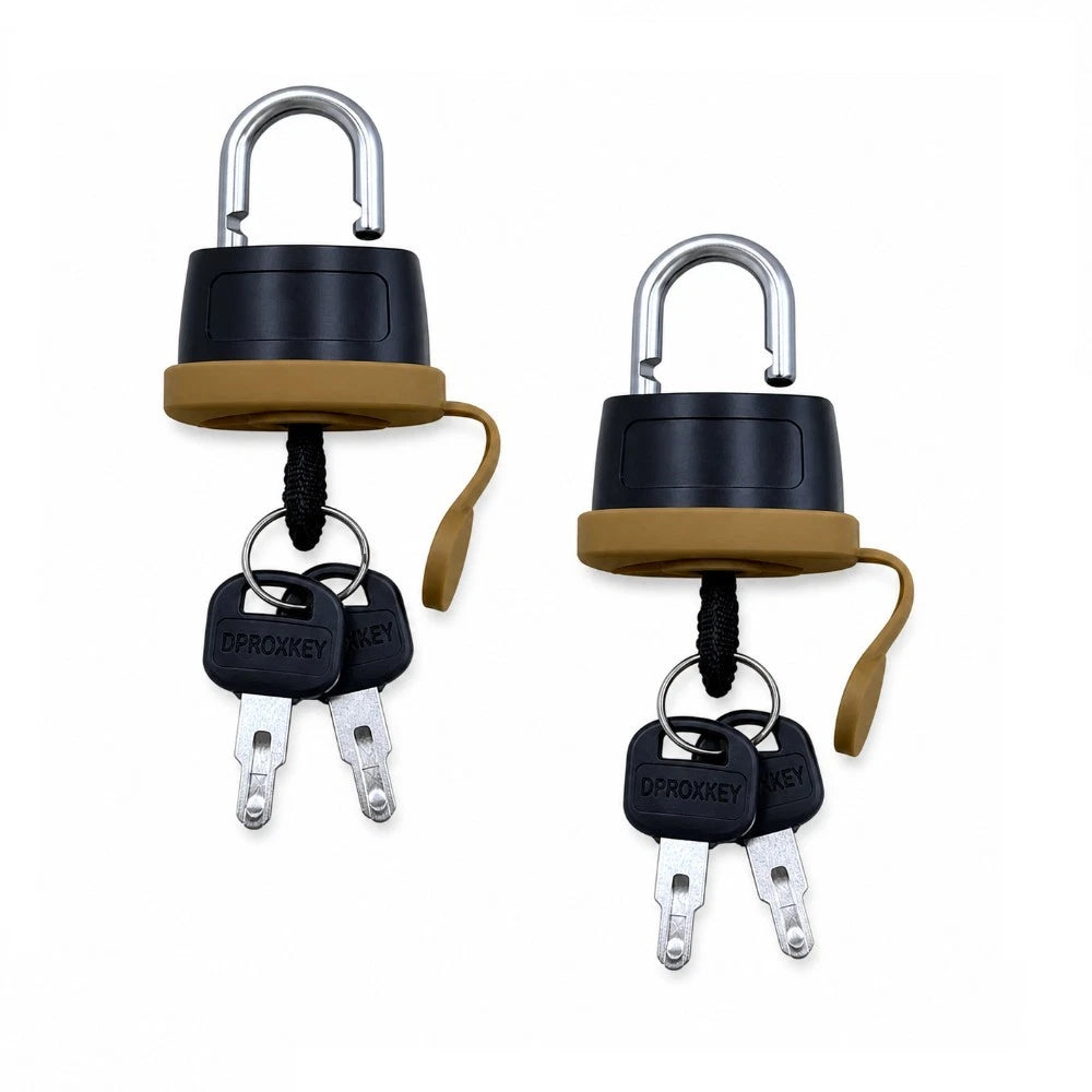 2X Heavy Duty Weatherproof Padlocks with 2 Keys for Fuel Cap Lock