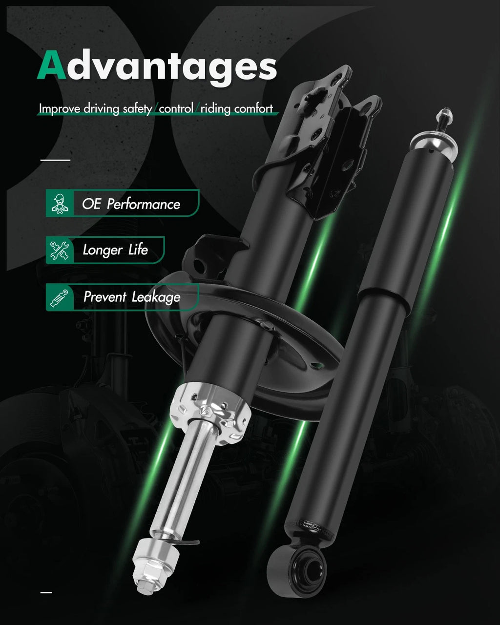 Set of 4 Shocks & Struts for Chevrolet Malibu (2004–2012) Pontiac G6 (2005–2012)
