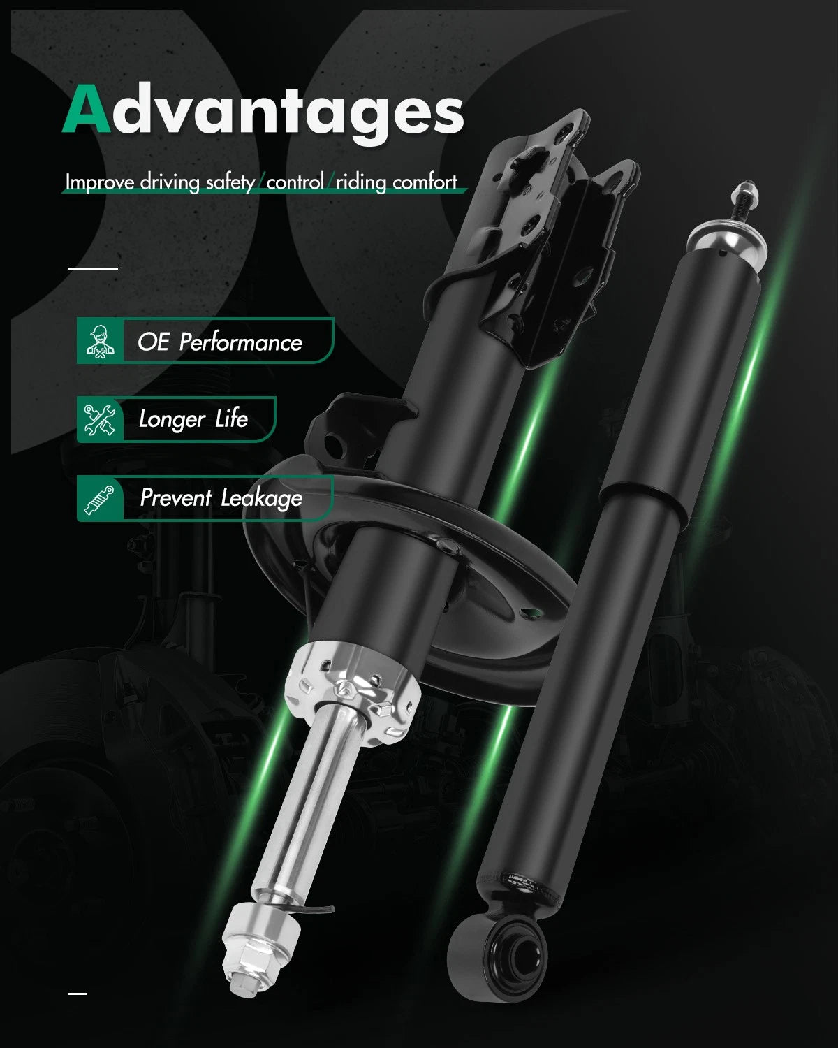 Set of 4 Shocks & Struts for Chevrolet Malibu (2004–2012) Pontiac G6 (2005–2012)